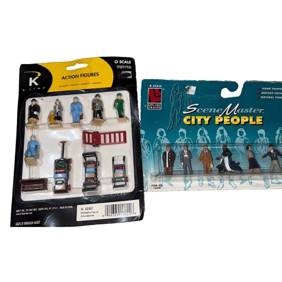 K-Line Other - Set 2 O And O-27 Scale RR Station Figures & Accessories 18 Pieces Total NEW